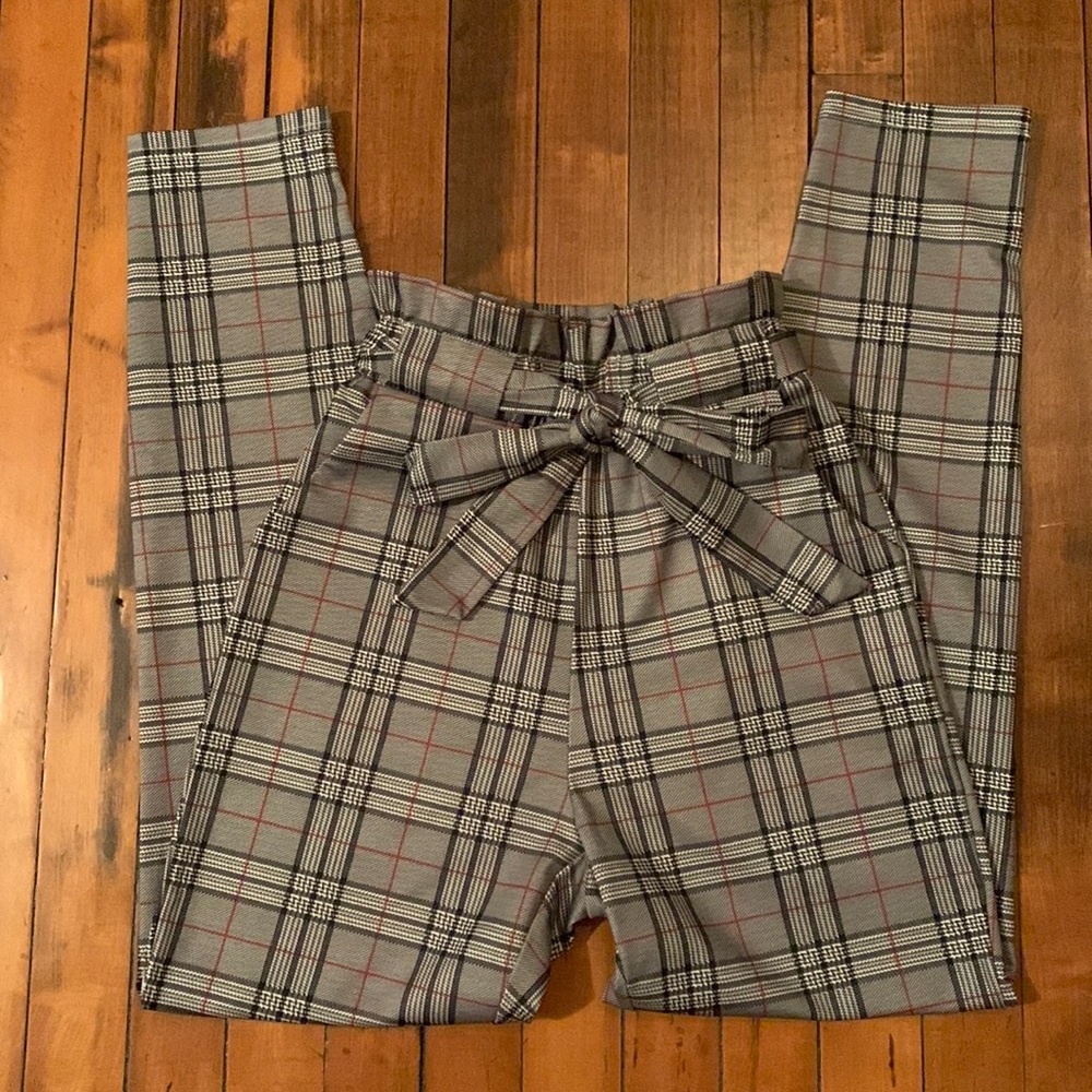 SweatyRocks Plaid Skinny Dress Pants S